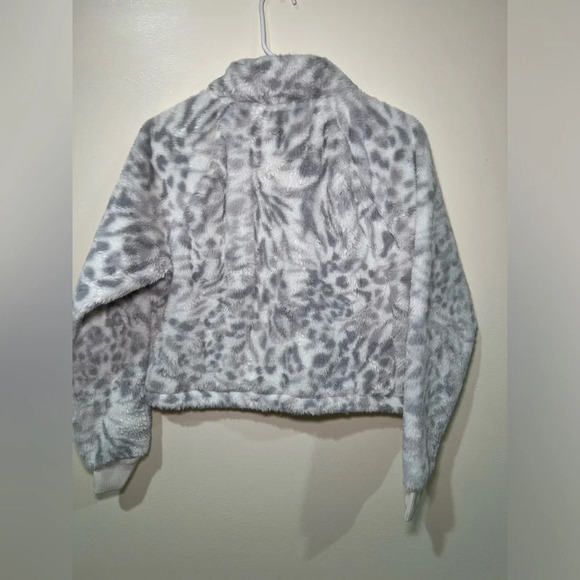 Calvin Klein Gray Animal Print Fleece Pullover - Picture 2 of 7